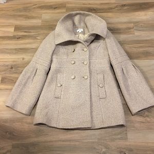 Ann Taylor Loft Coat Jacket. Cream. Bell Sleeves.